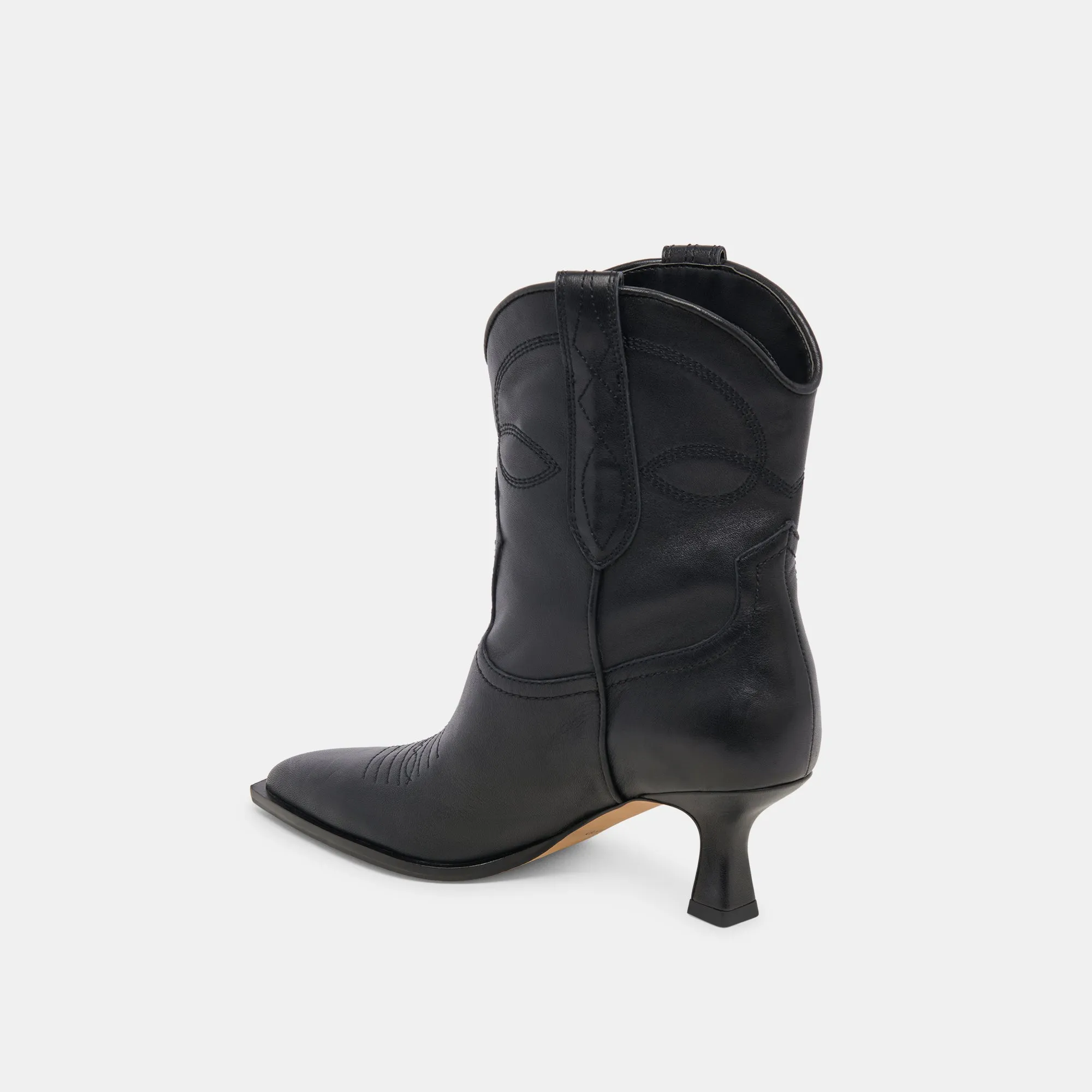 ANGEL BOOTIES BLACK LEATHER Dolce Vita