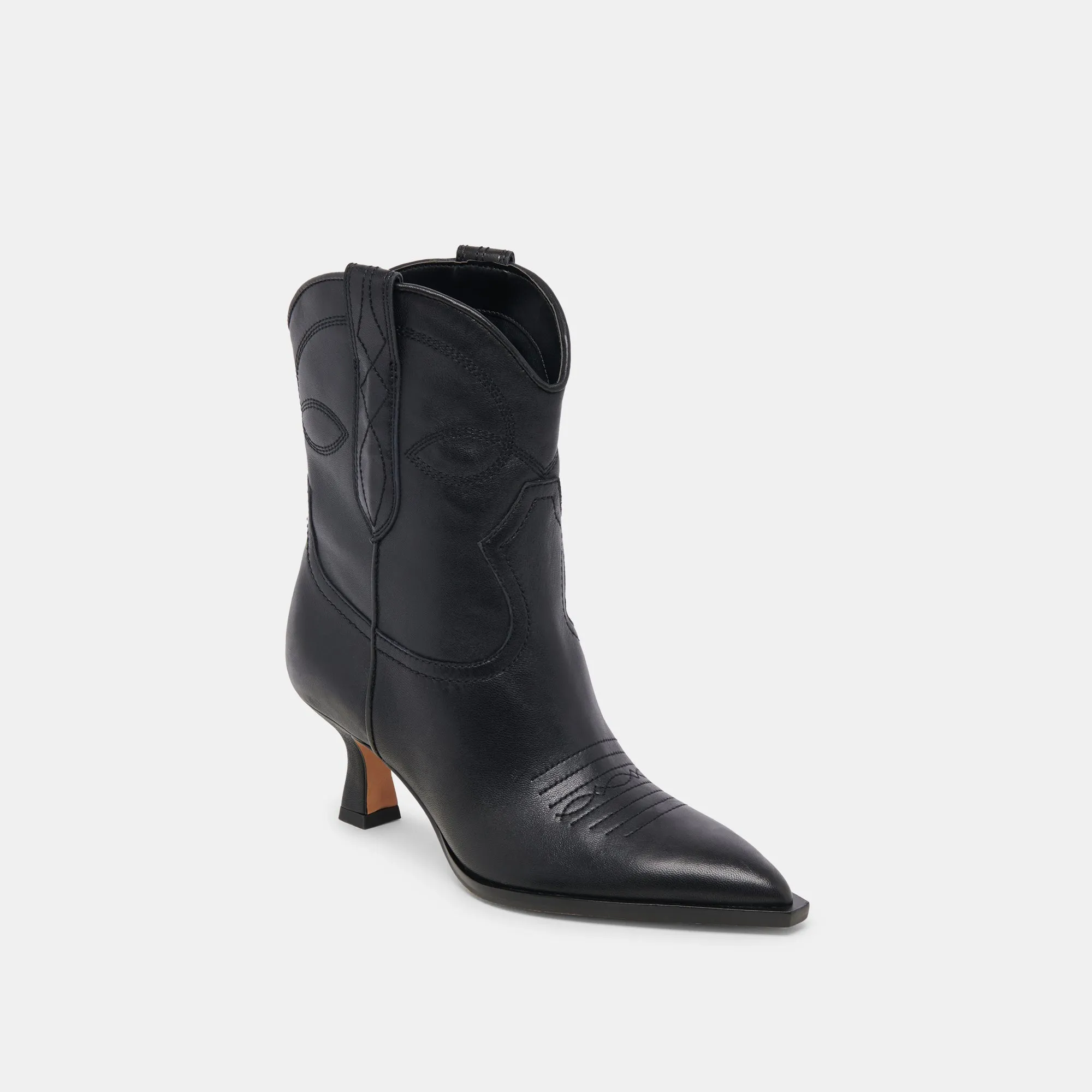 ANGEL BOOTIES BLACK LEATHER Dolce Vita