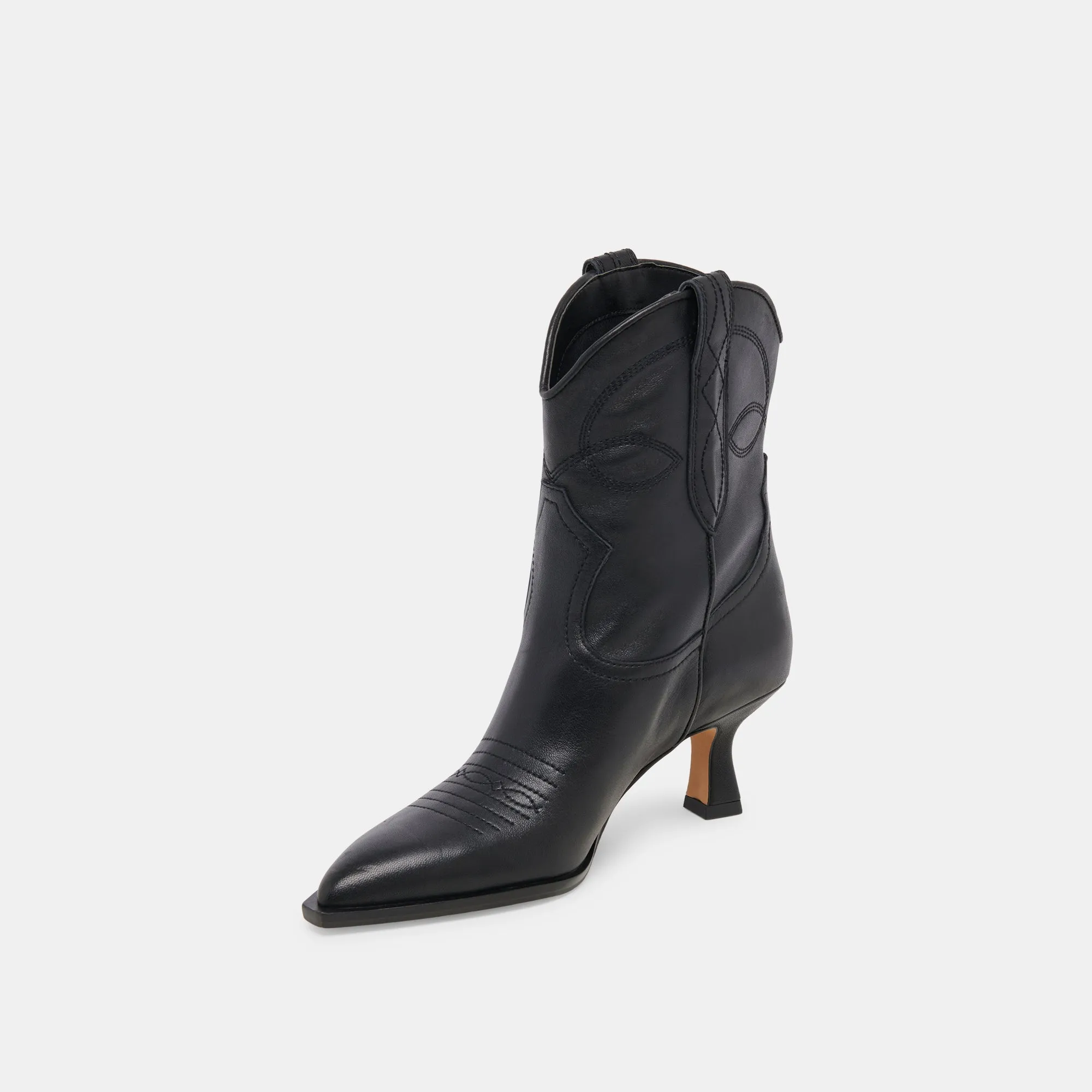 ANGEL BOOTIES BLACK LEATHER Dolce Vita