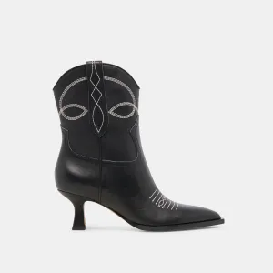 ANGEL BOOTIES BLACK WHITE LEATHER Dolce Vita