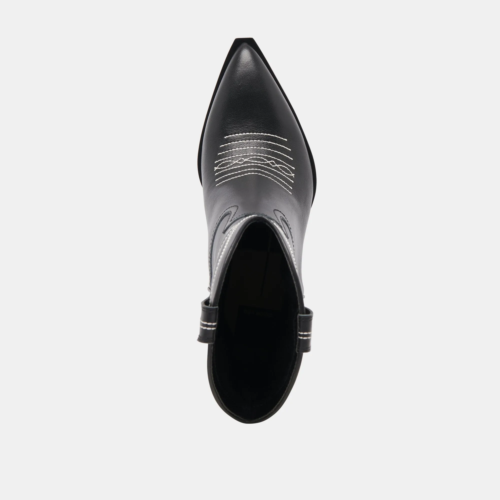 ANGEL BOOTIES BLACK WHITE LEATHER Dolce Vita