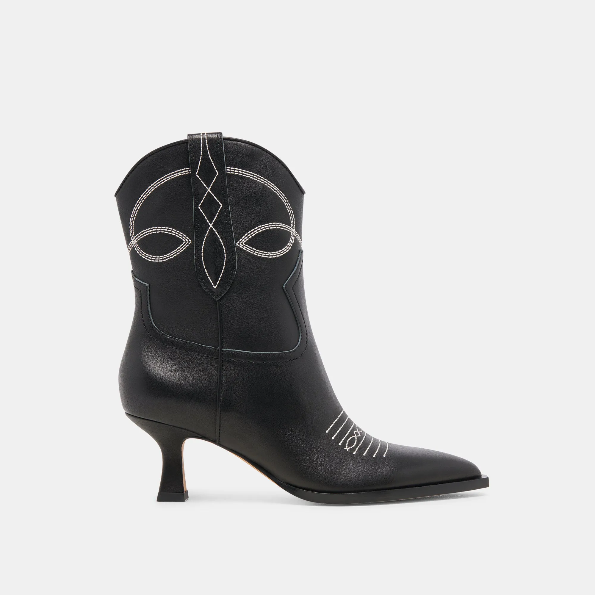 ANGEL BOOTIES BLACK WHITE LEATHER Dolce Vita