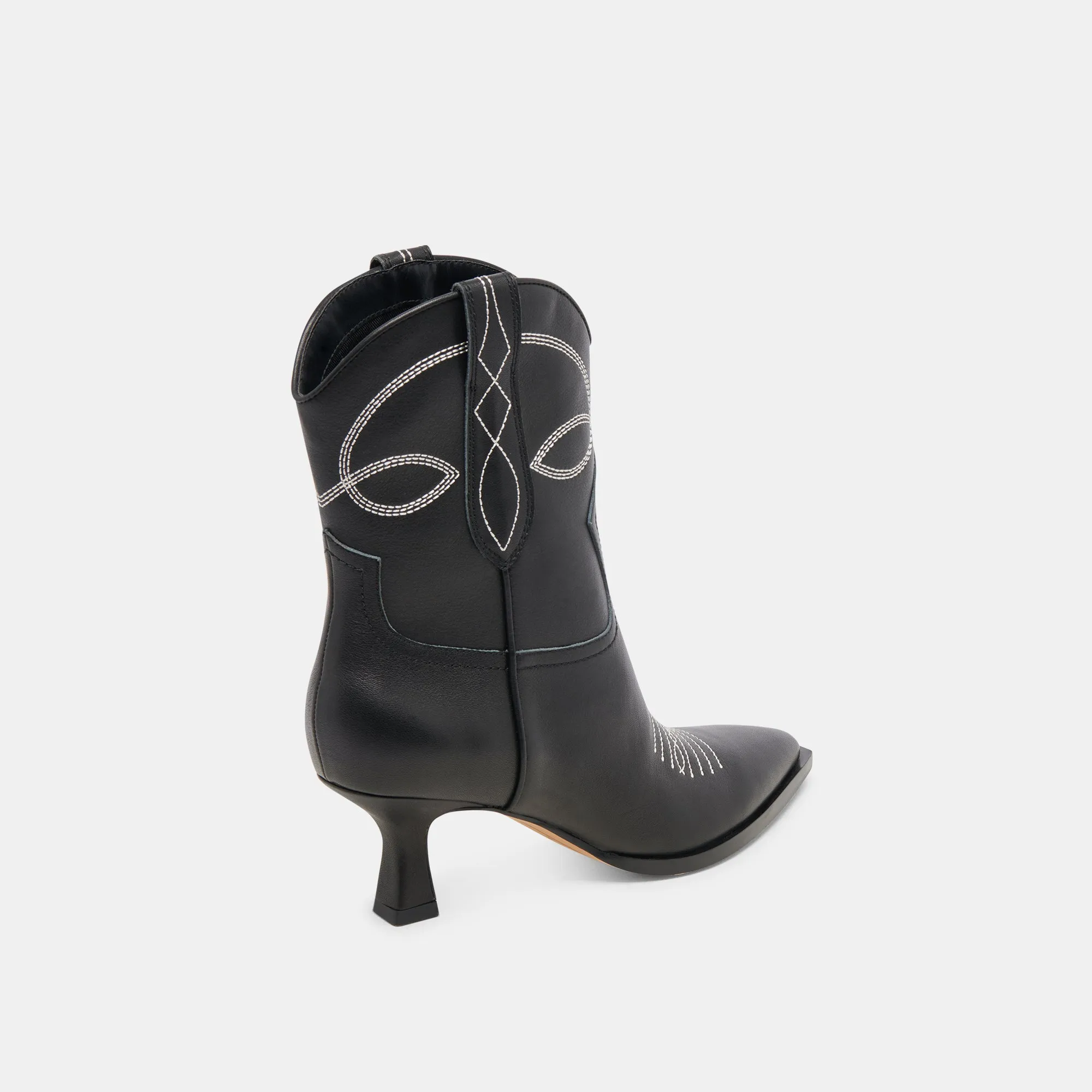 ANGEL BOOTIES BLACK WHITE LEATHER Dolce Vita