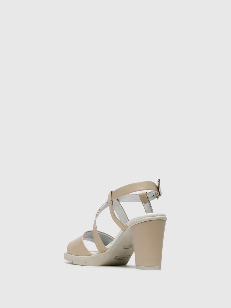Beige Crossover Sandals