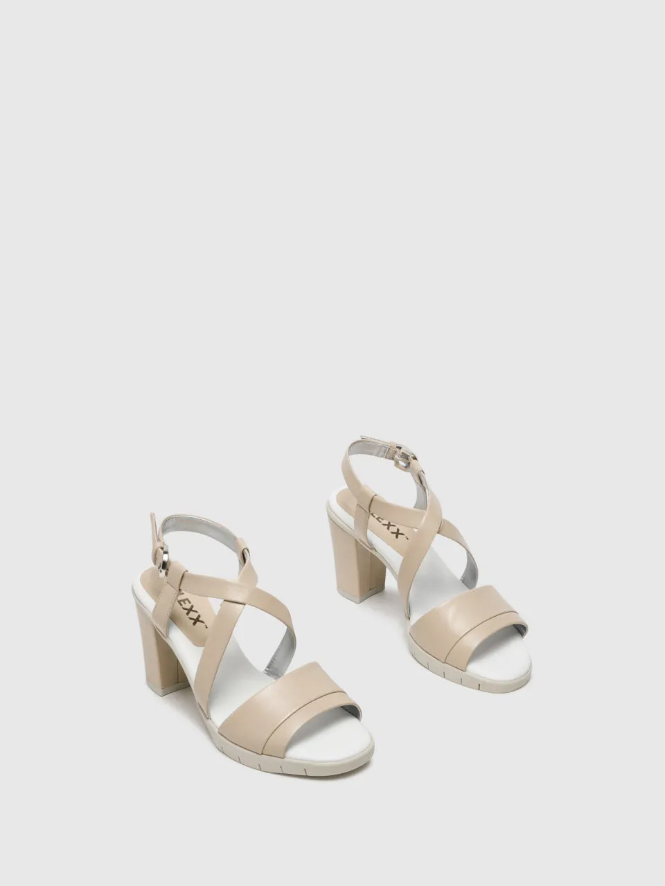 Beige Crossover Sandals