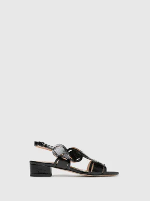 Black Buckle Sandals