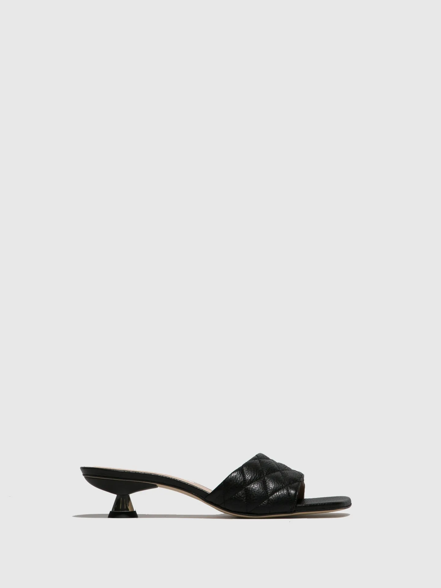 Black Kitten Heel Mules