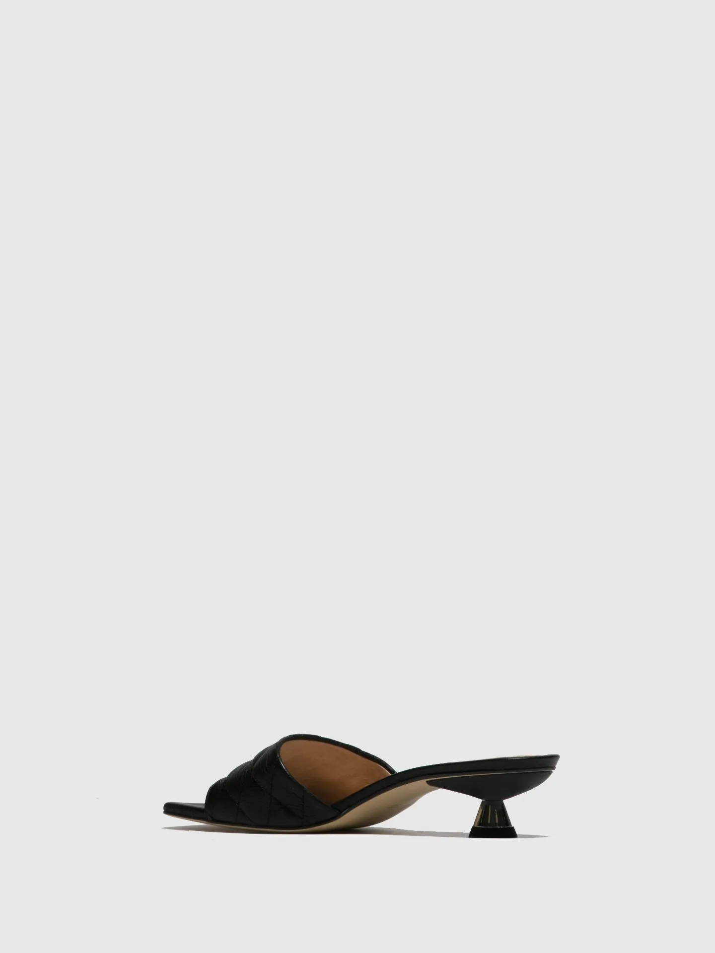 Black Kitten Heel Mules