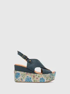 Blue Platform Sandals
