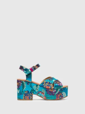 Blue Platform Sandals