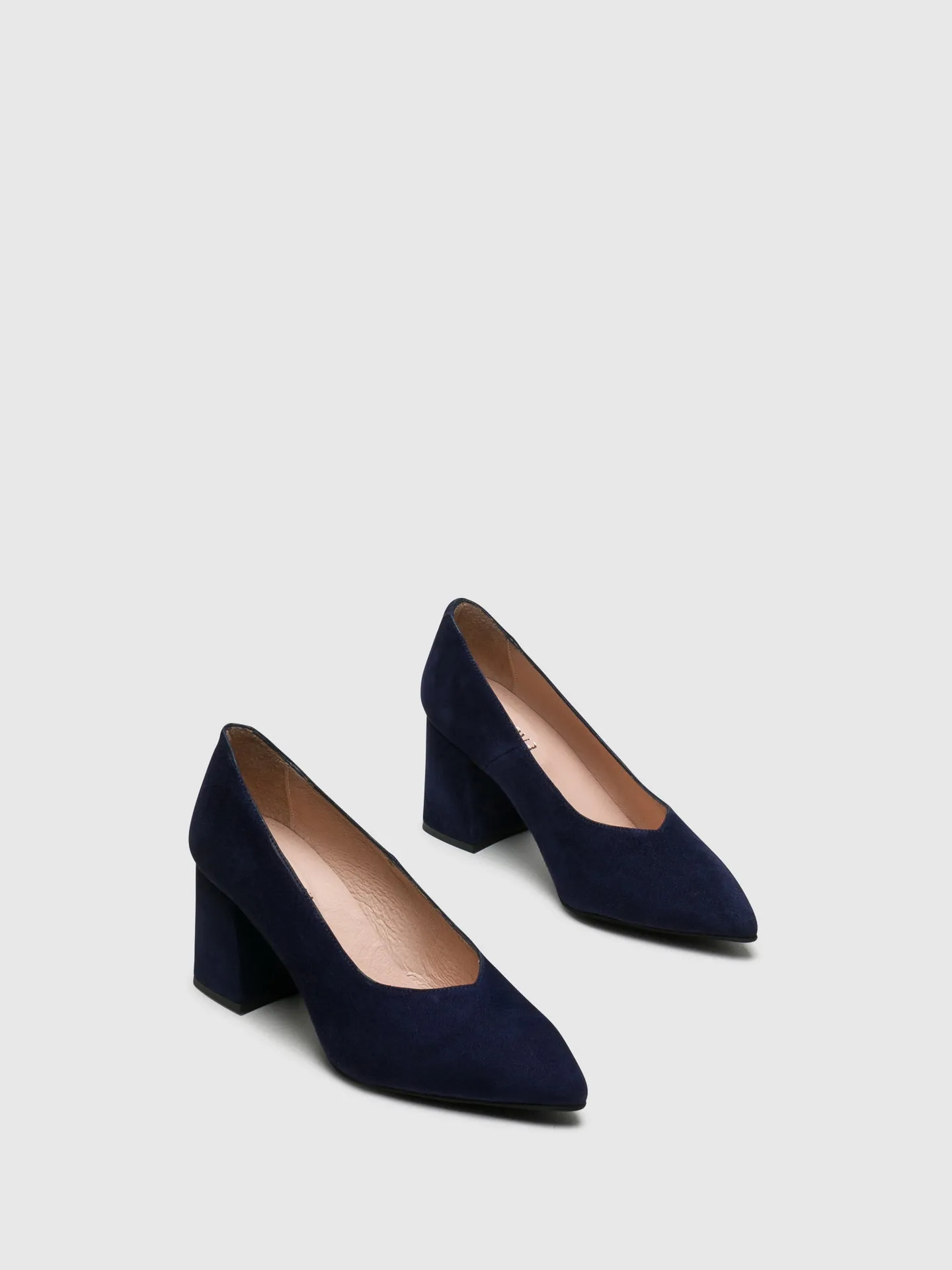 Blue Square Toe Pumps Shoes