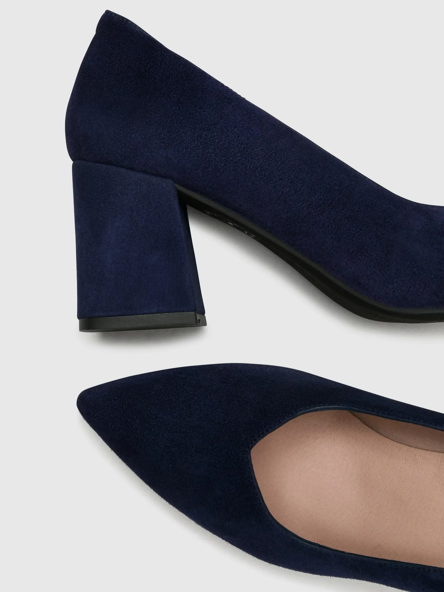 Blue Square Toe Pumps Shoes