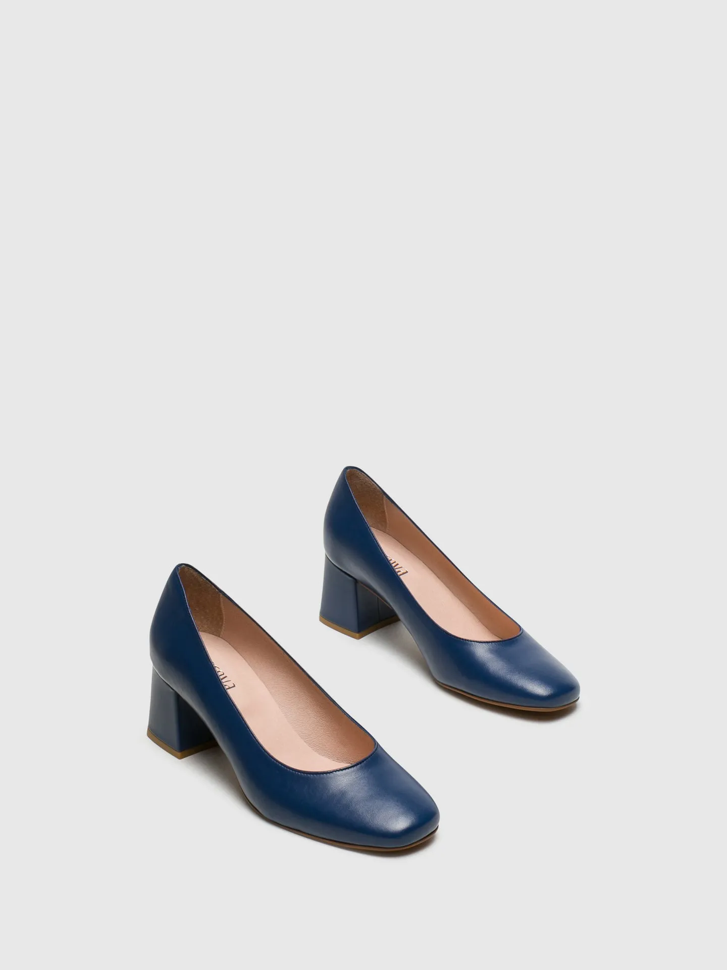 Blue Square Toe Pumps Shoes