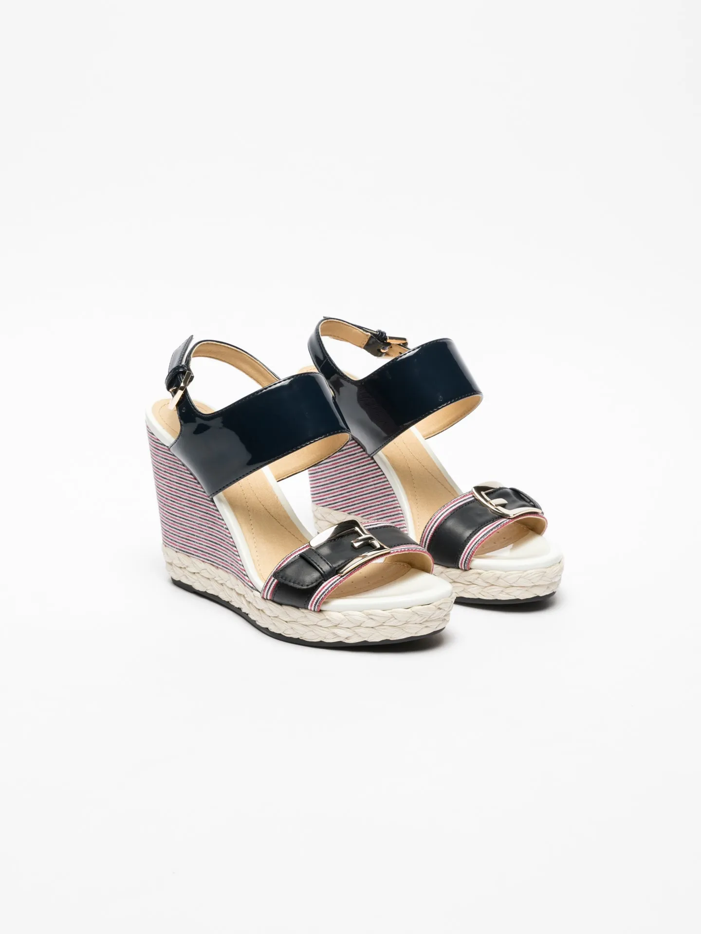 Blue Wedge Sandals