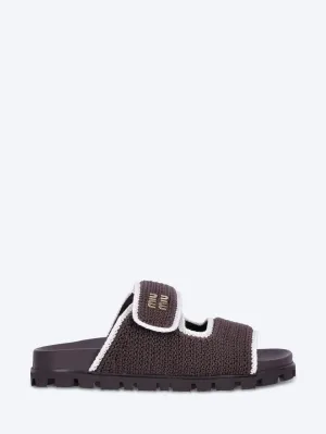 Crochet knit slides