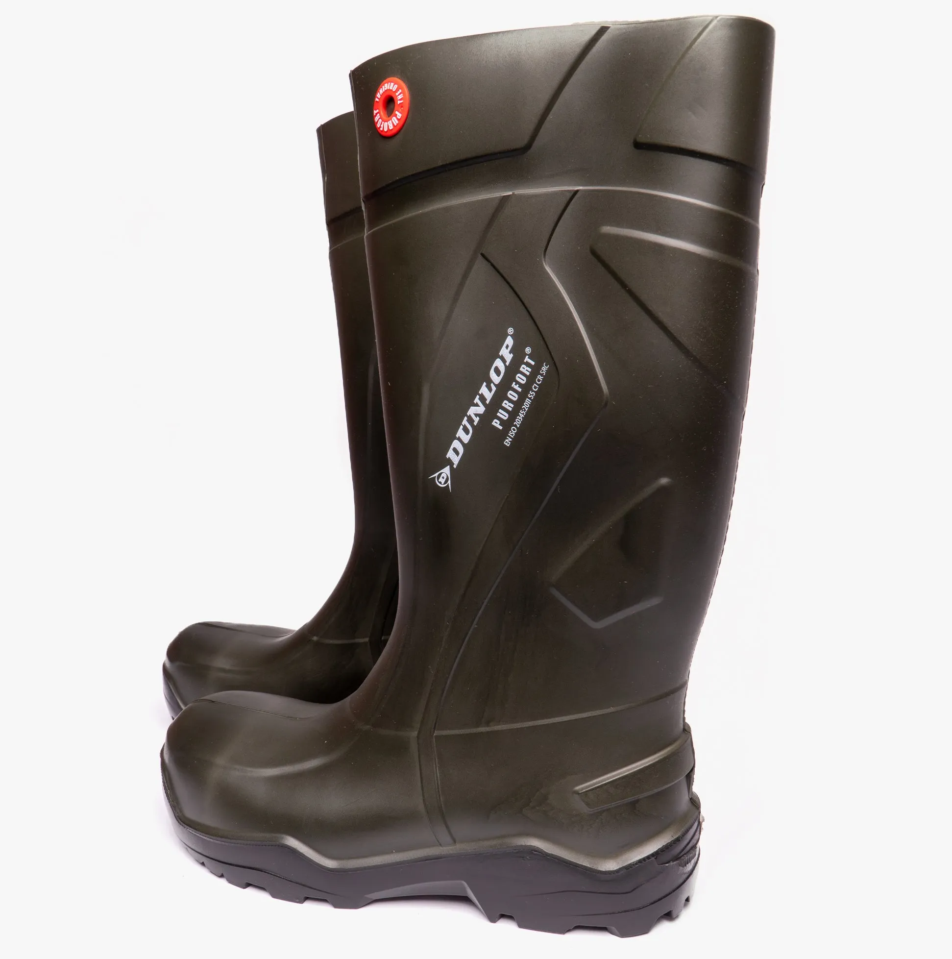 Dunlop PUROFORT  Unisex S5 Full Safety Wellington Boots Green