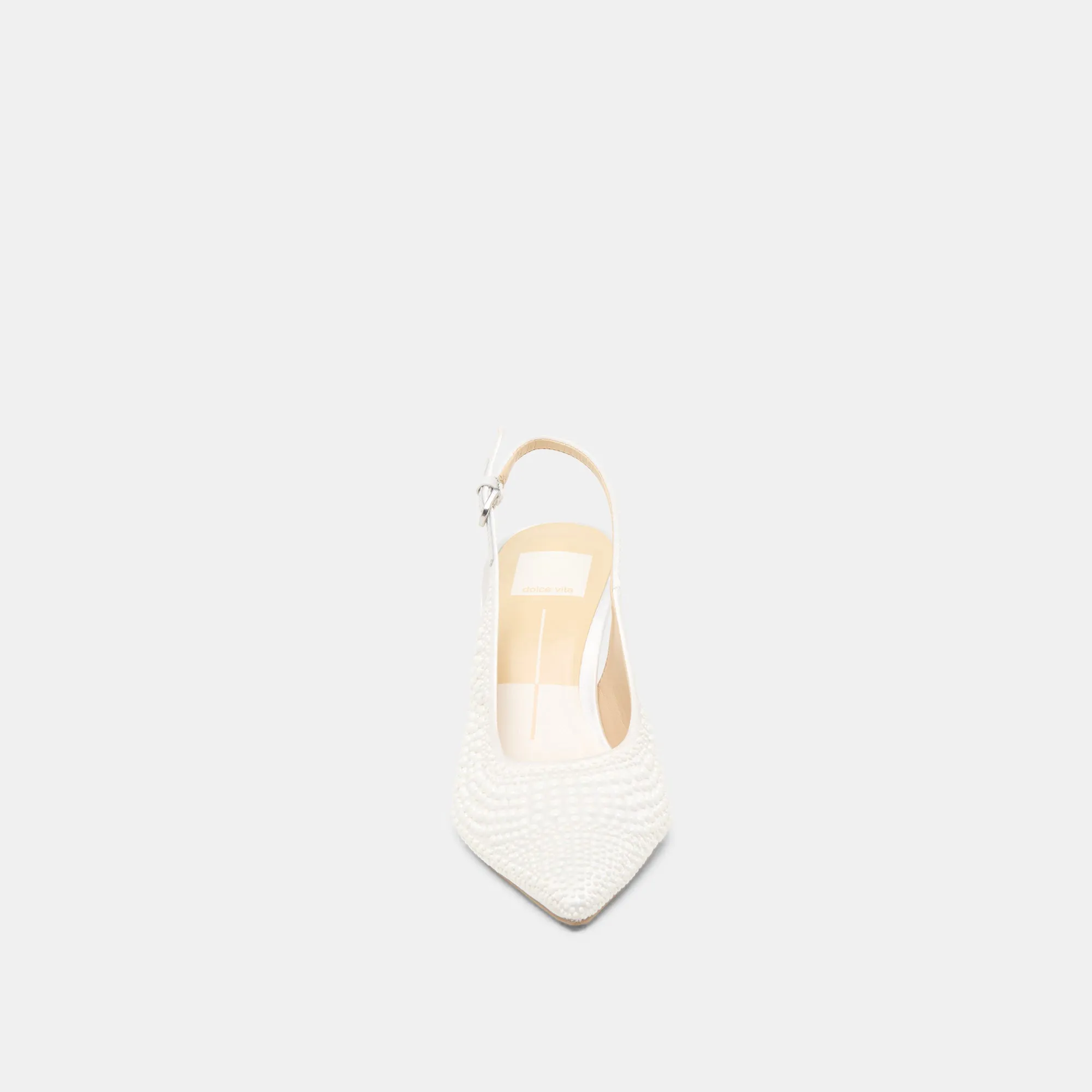 ELASI PEARL HEELS TRUE WHITE SATIN Dolce Vita