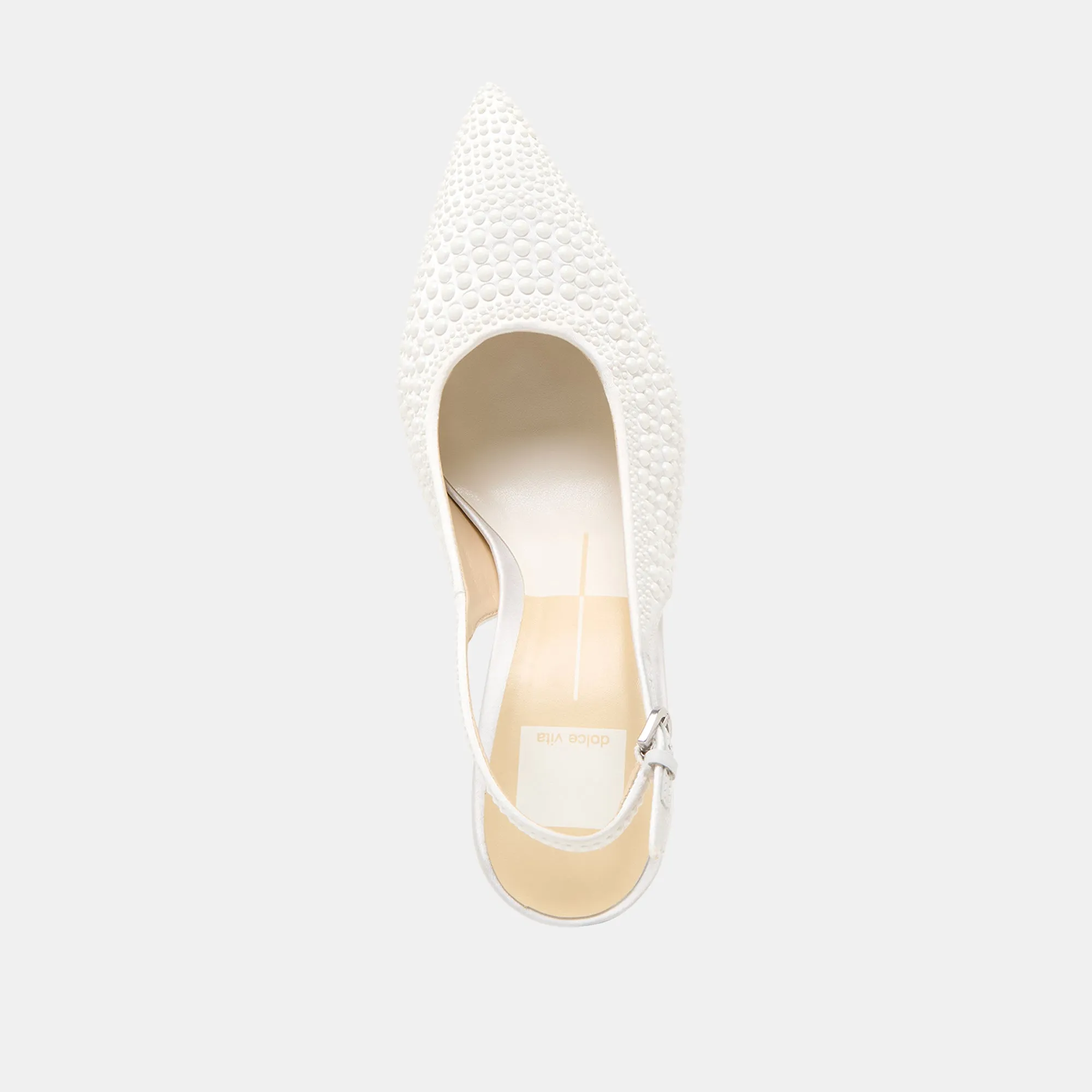 ELASI PEARL HEELS TRUE WHITE SATIN Dolce Vita