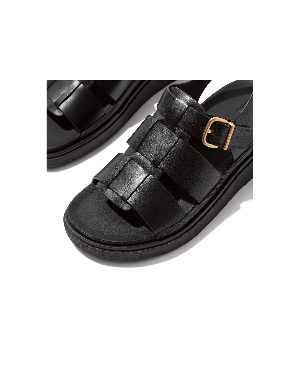FitFlop Gen-FF Leather Fisherman Sandals Black
