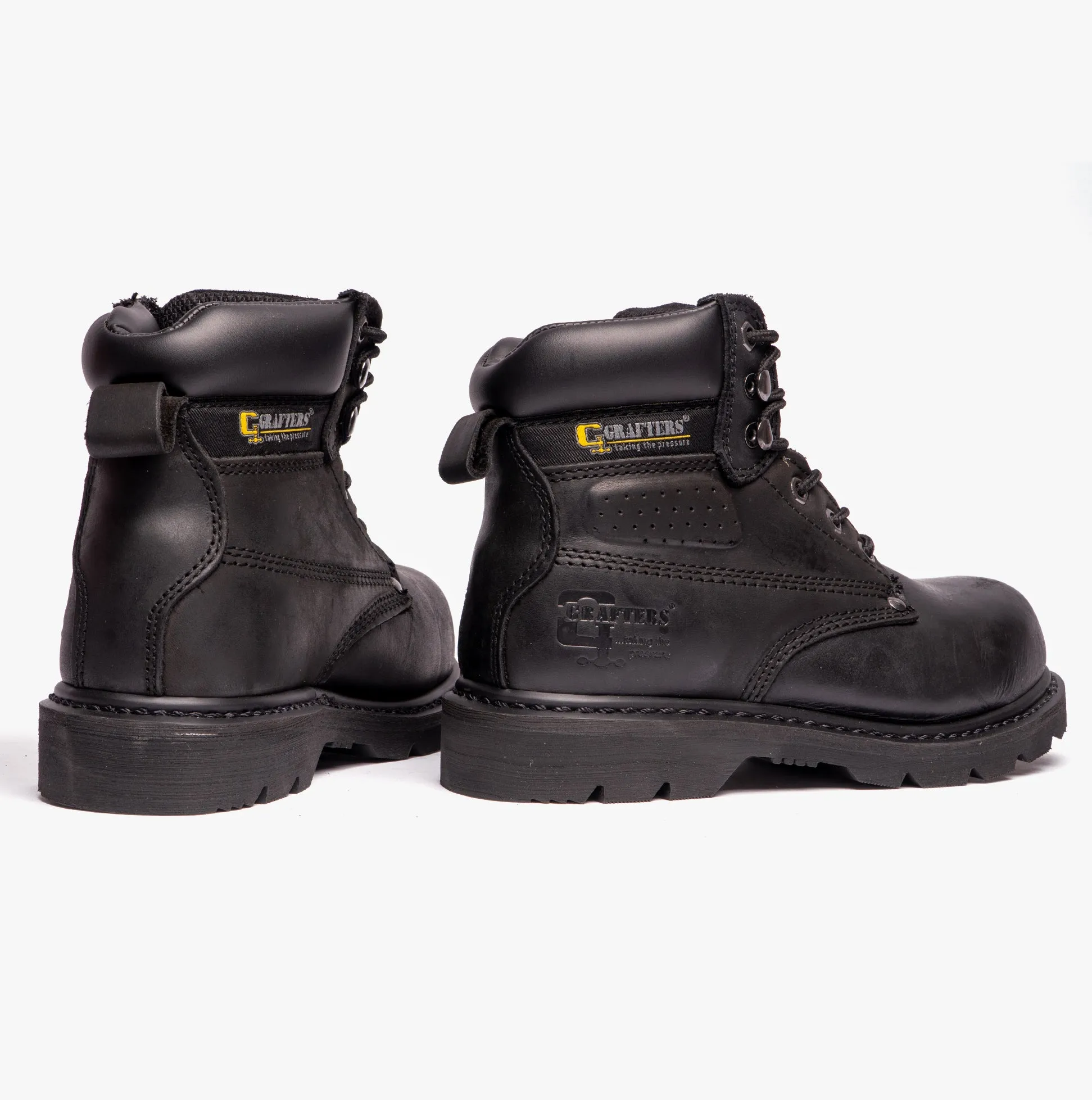 Grafters GLADIATOR Unisex Leather Safety Boots Black
