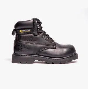 Grafters GLADIATOR Unisex Leather Safety Boots Black