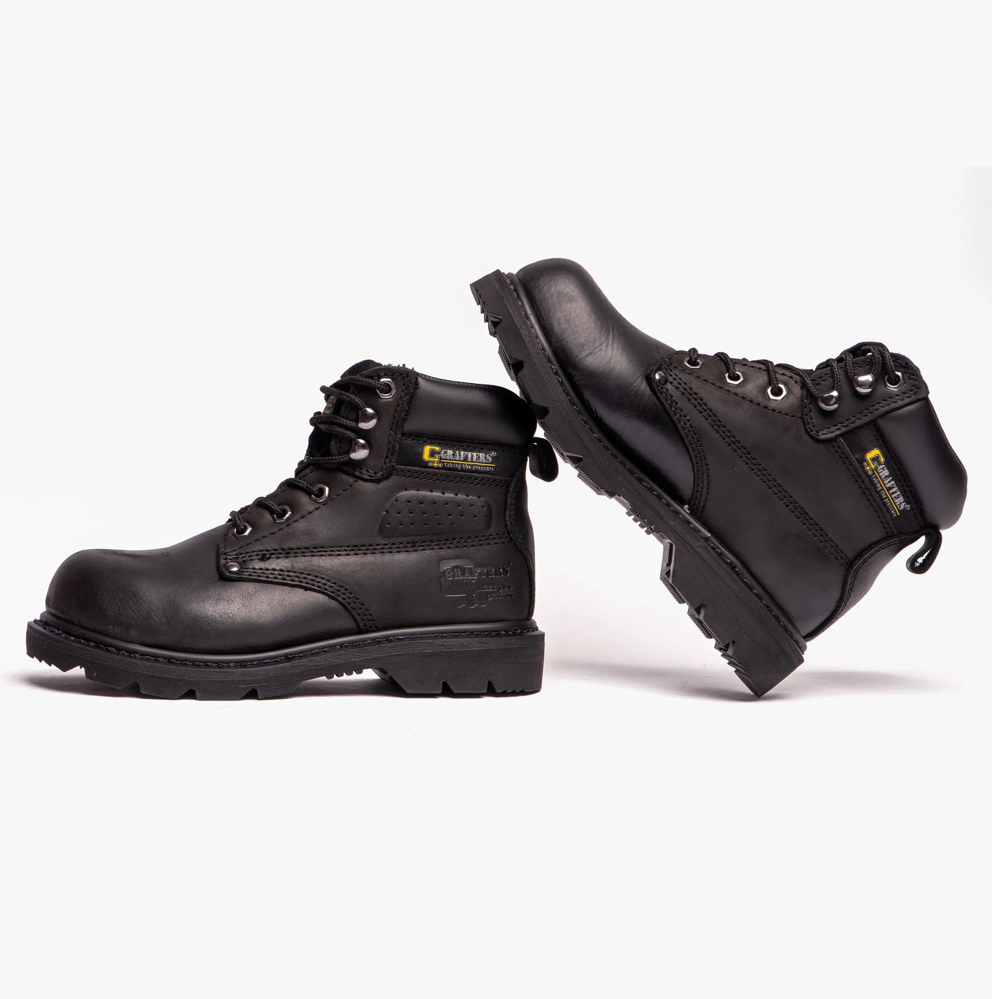 Grafters GLADIATOR Unisex Leather Safety Boots Black