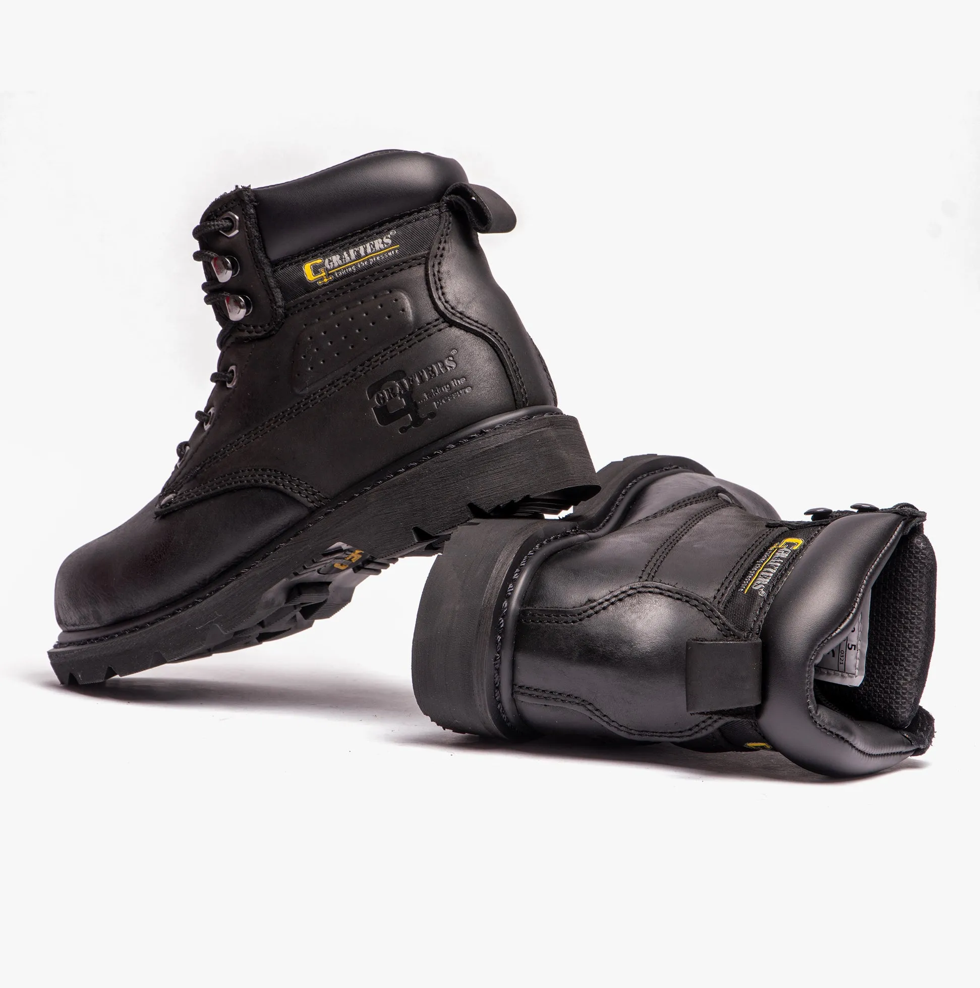 Grafters GLADIATOR Unisex Leather Safety Boots Black