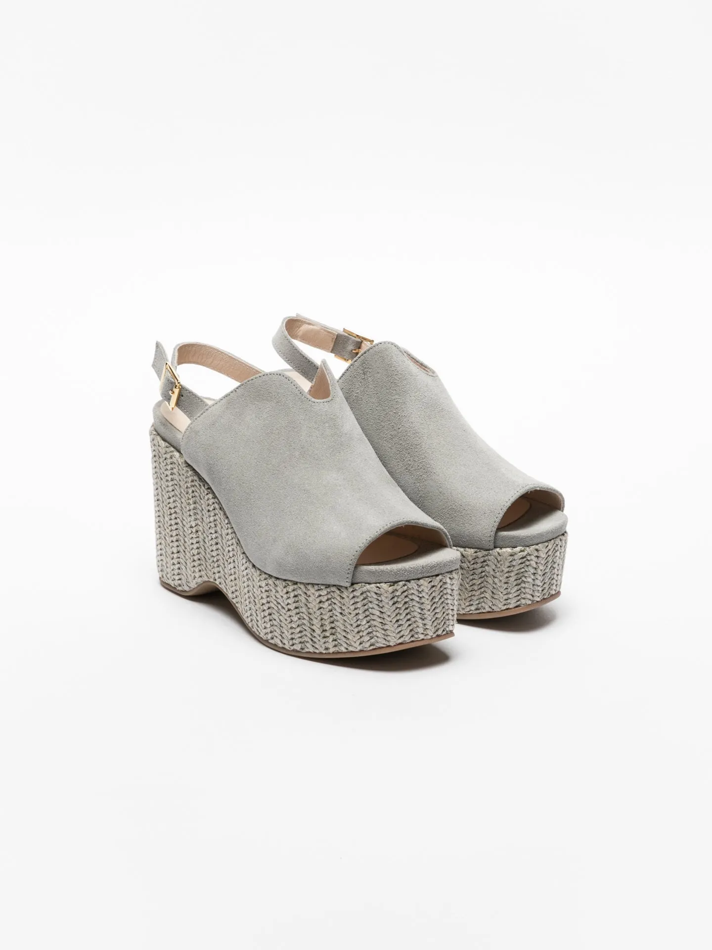 Gray Platform Mules