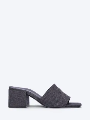 Heritage shadow denim slides