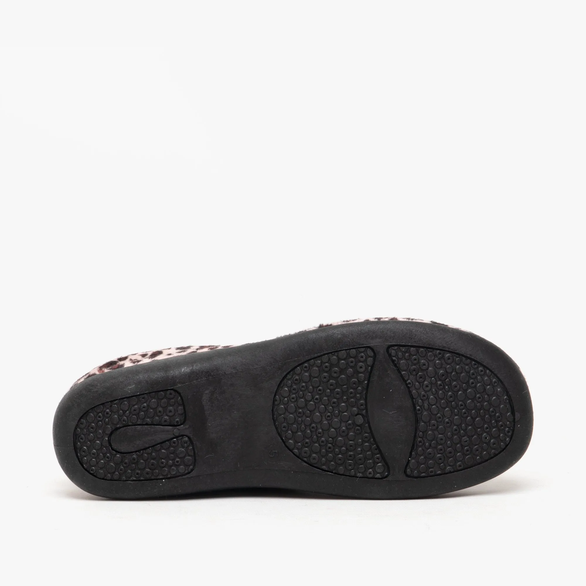 HOS Comfort CLAIRE Womens Plush Textile Mules Leopard