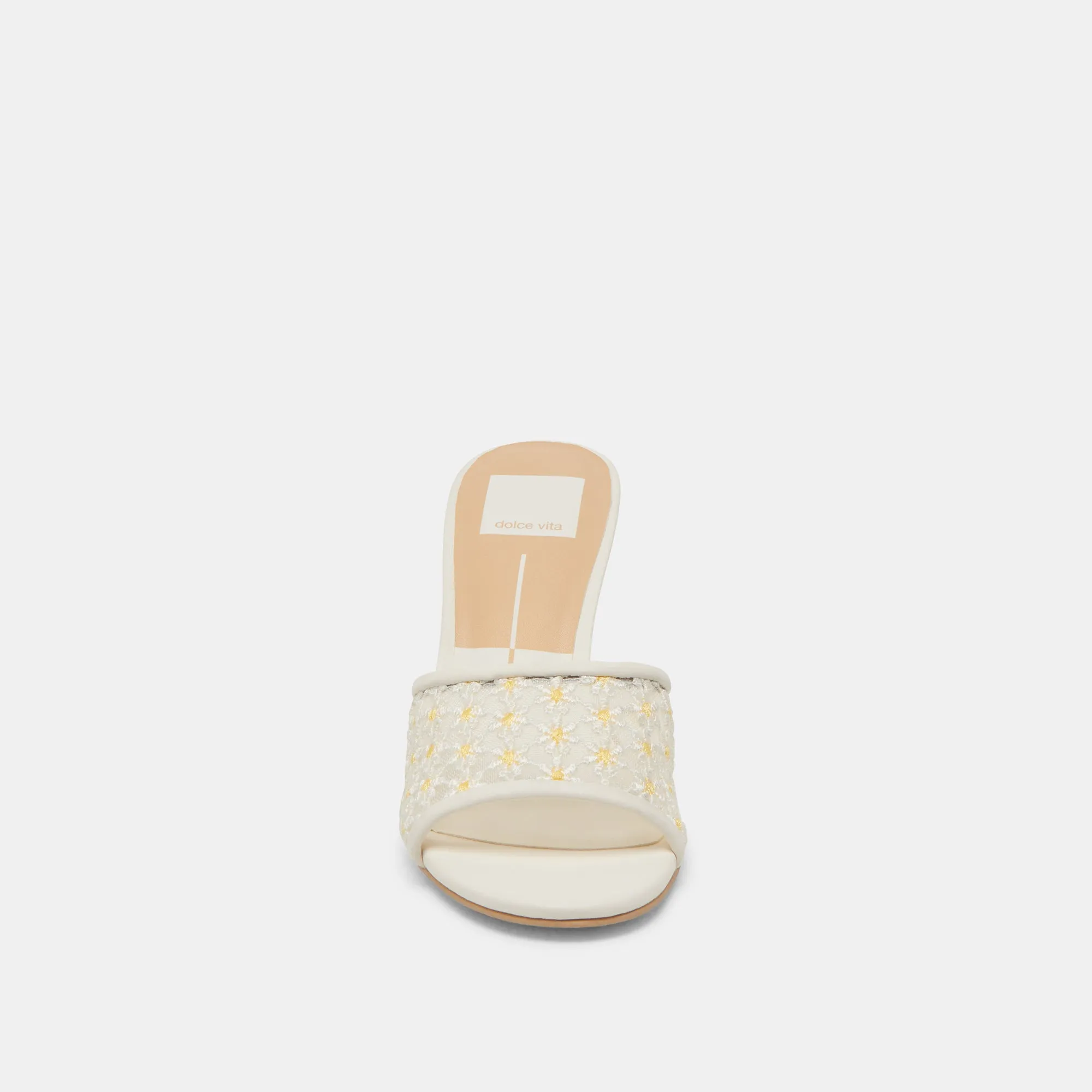 LAVENA FLORAL HEELS WHITE YELLOW FLORAL MESH Dolce Vita