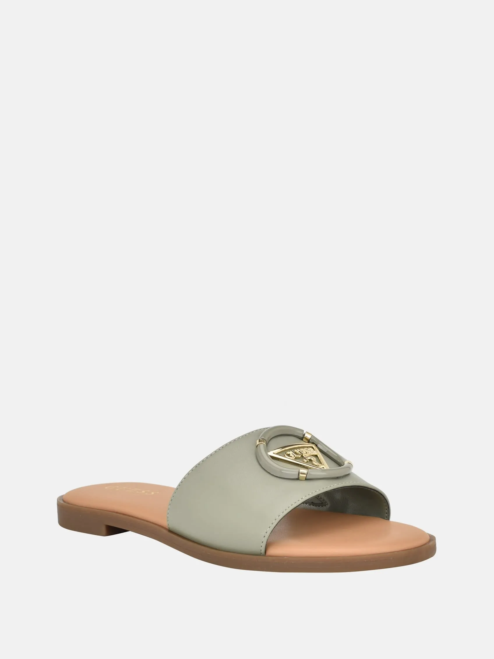 Magnify Faux-Leather Beach Slides