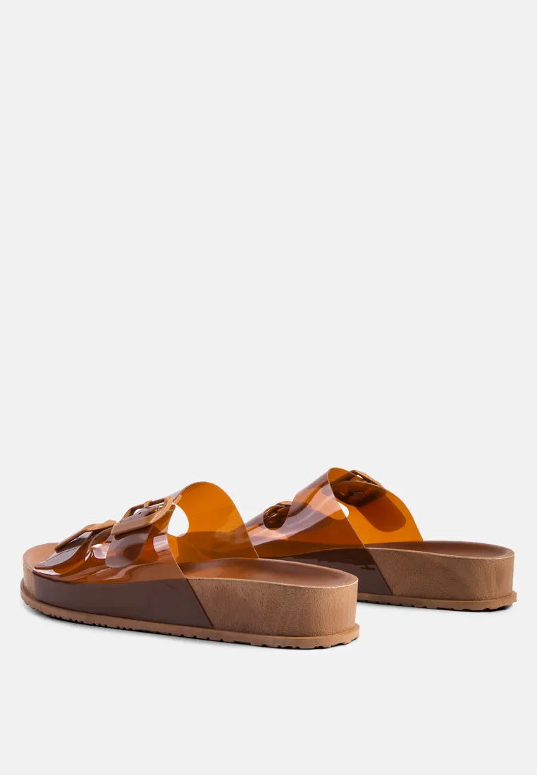 minata platform buckled slide sandals