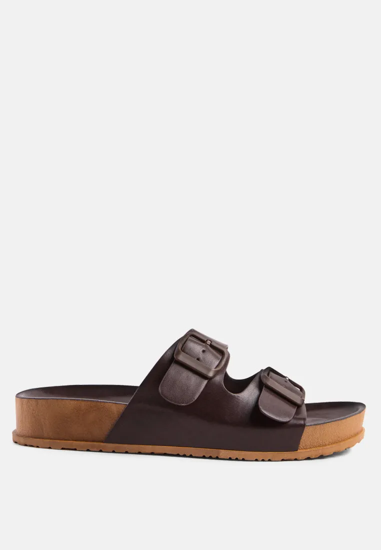 minata platform buckled slide sandals