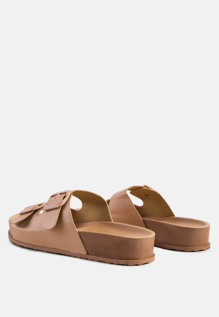 minata platform buckled slide sandals