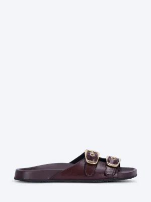 Polly shiny leather slides