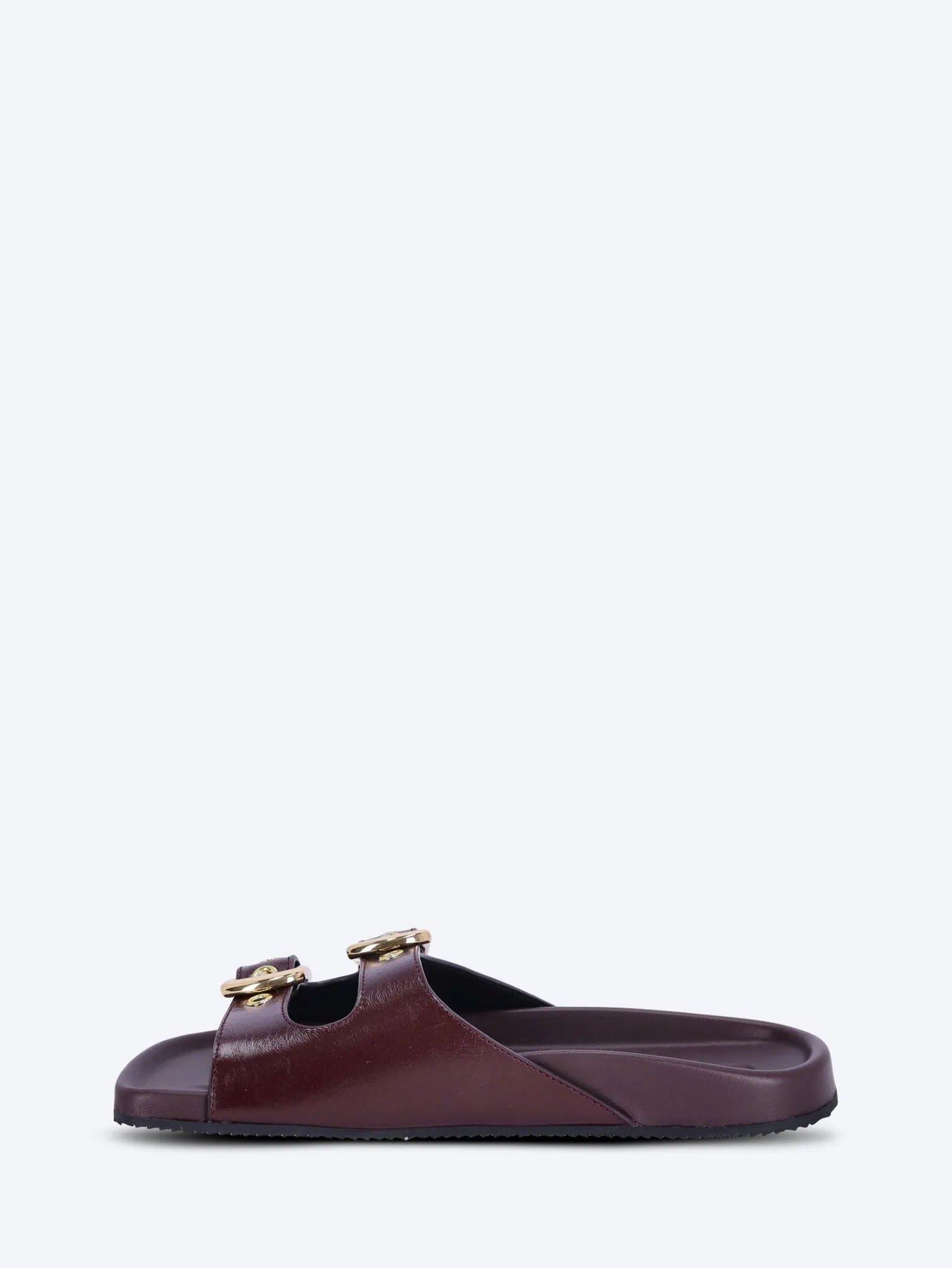 Polly shiny leather slides