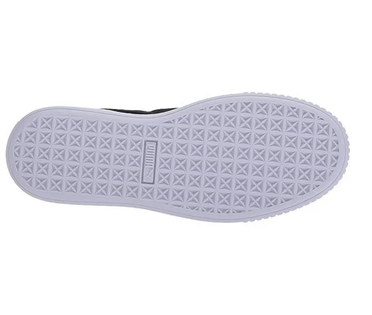 PUMA Women's Basket Strap Velvet Rope Platform Sneaker, Black
