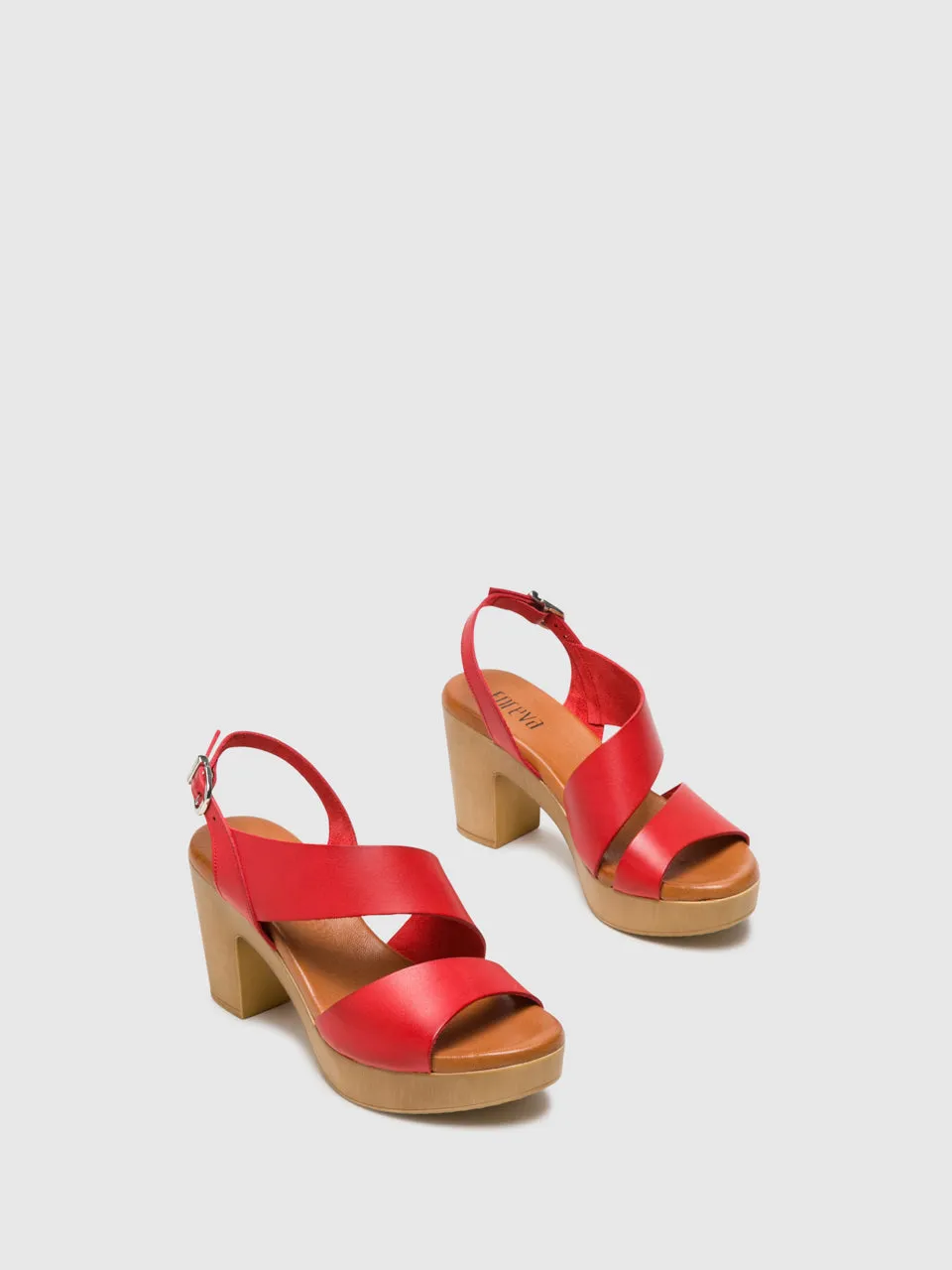Red Buckle Sandals