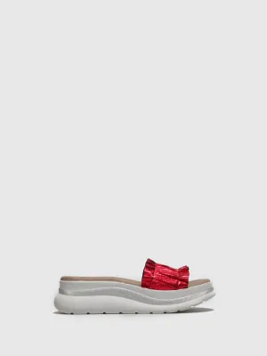 Red Open Mules