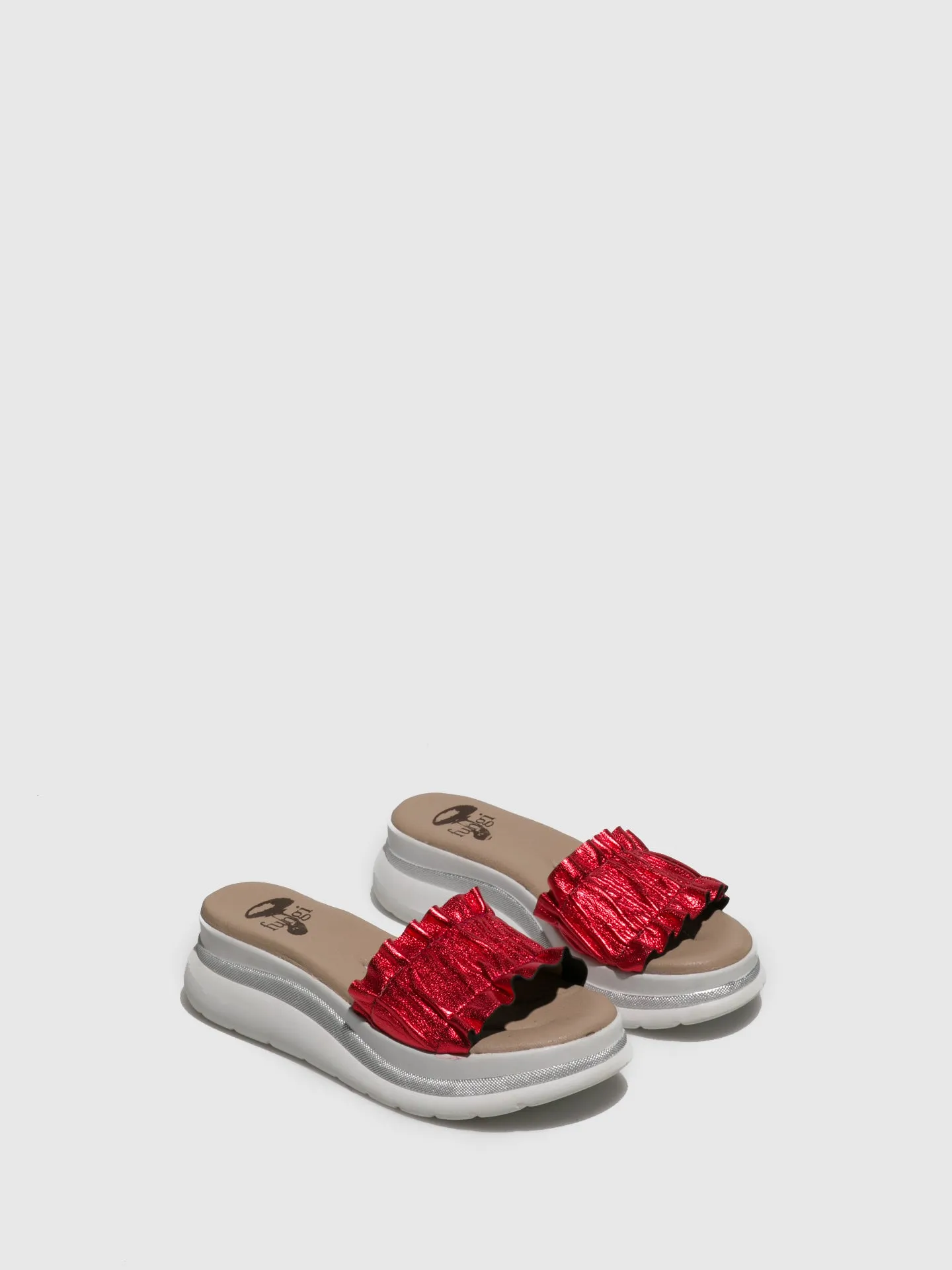 Red Open Mules
