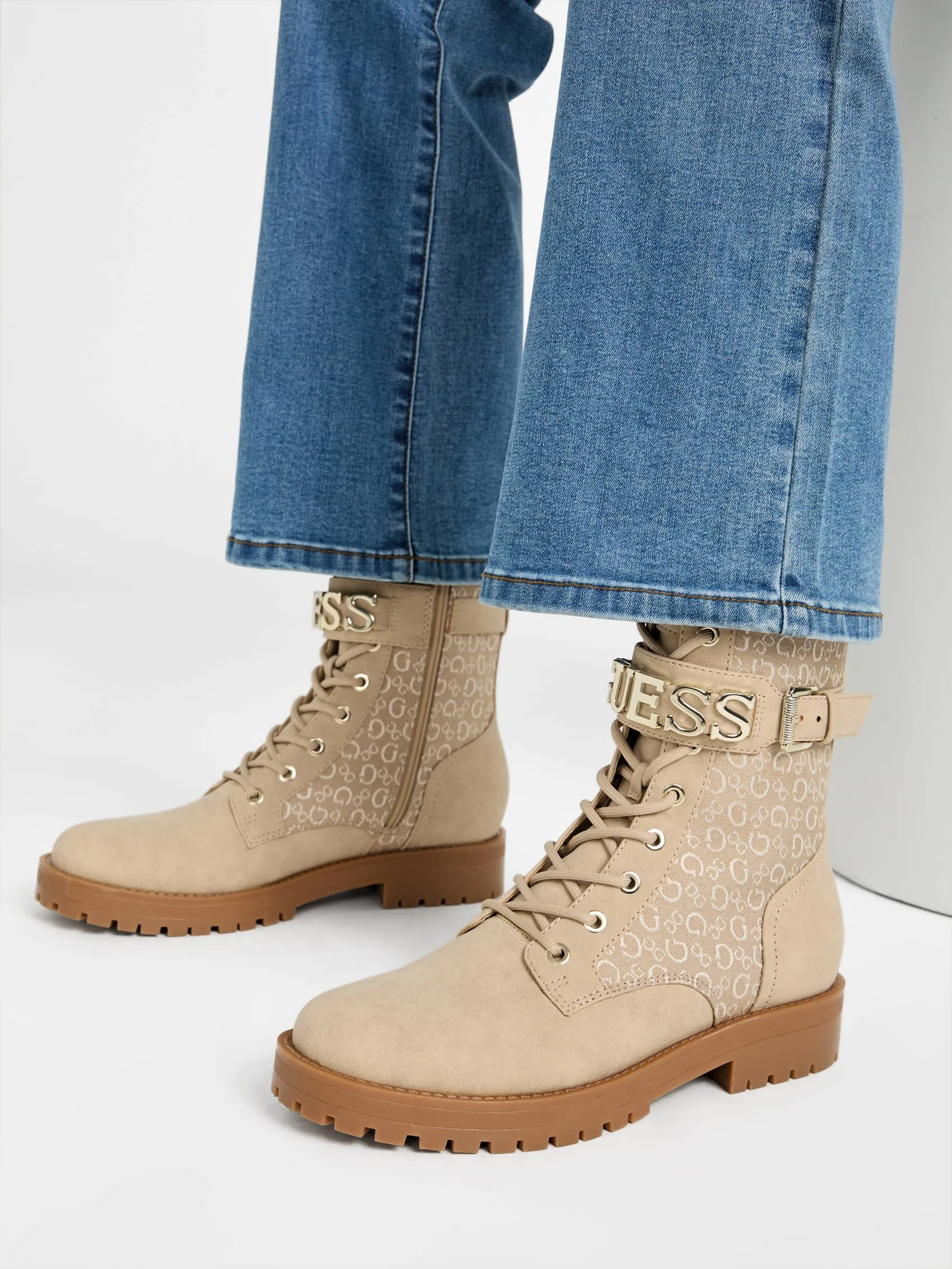 Reformation Avarry Logo Utility Booties