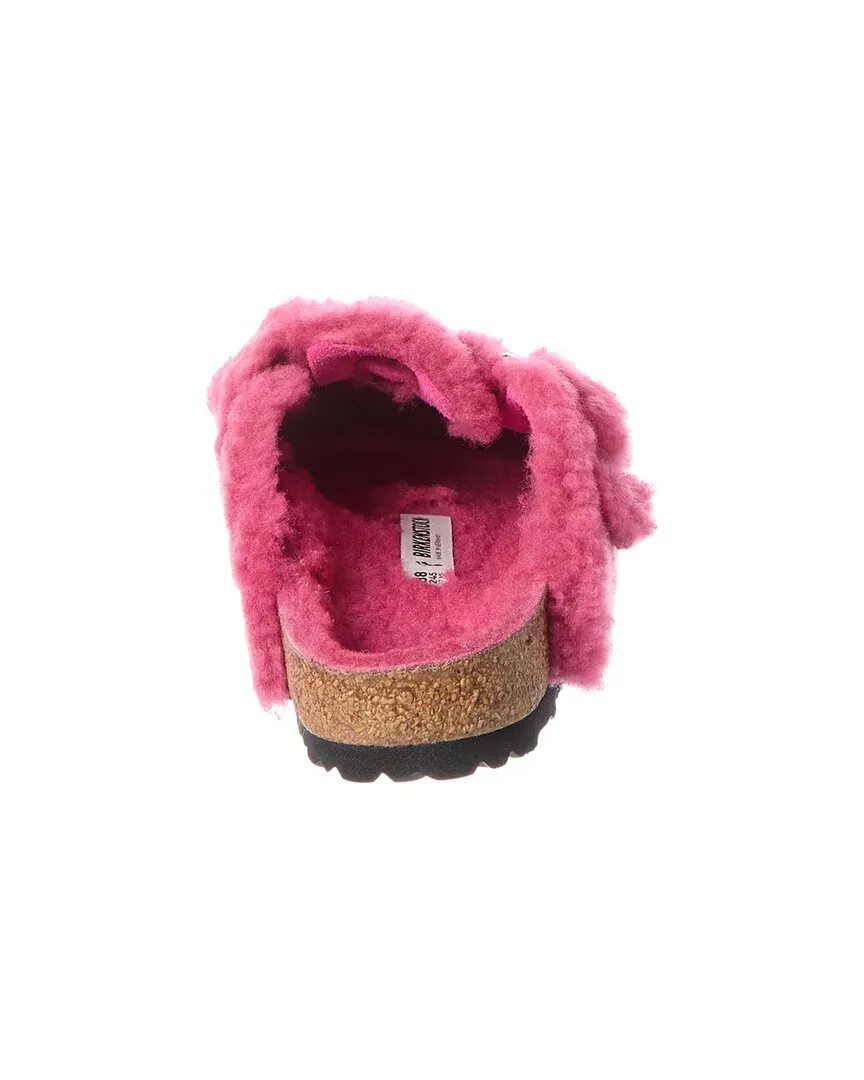 Reformation Birkenstock Boston Big Buckle Teddy Narrow Shearling Clog