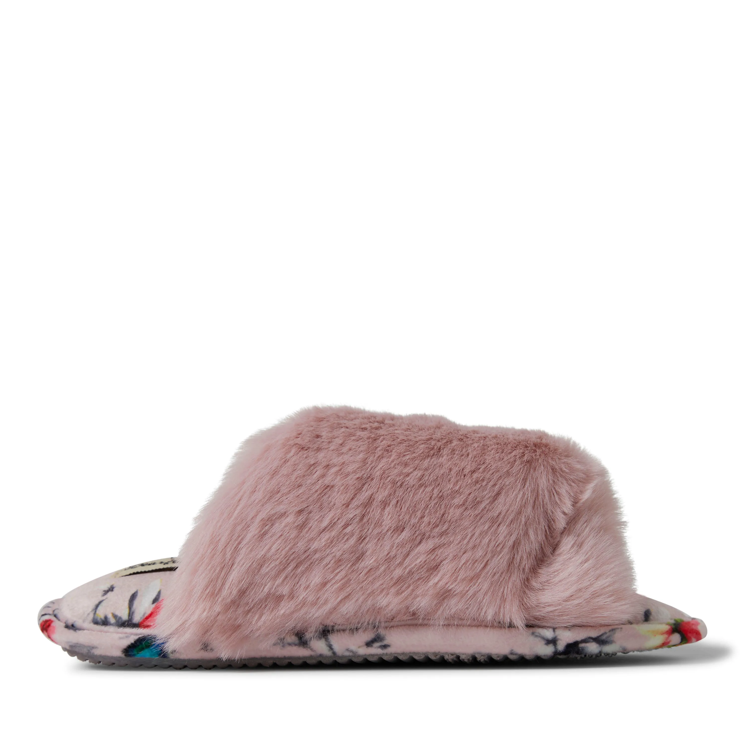 Reformation Dearfoams Womens Louise Furry Cross Band Slide with Eyemask