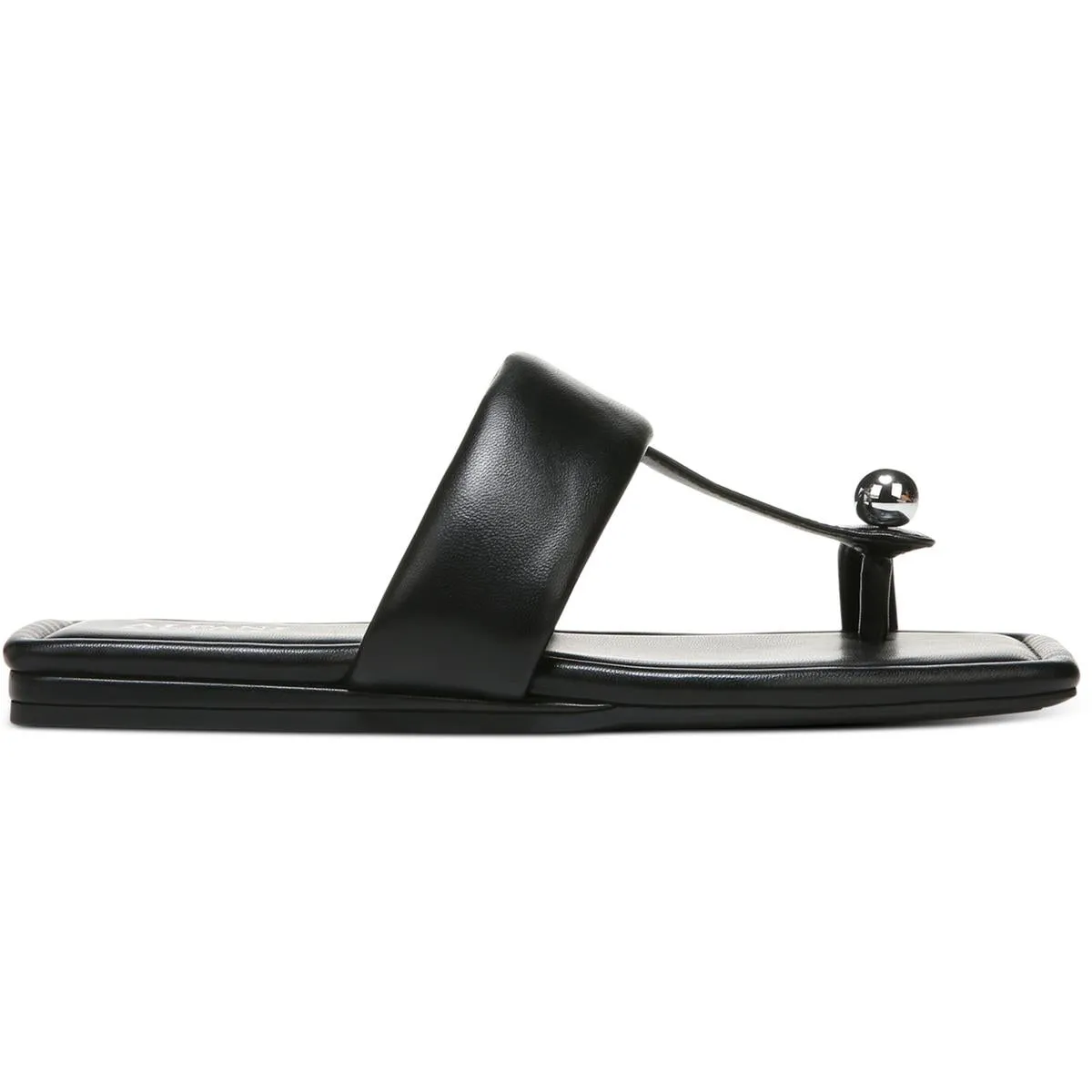 Reformation Estelle Womens Faux Leather Toe Loop Slide Sandals