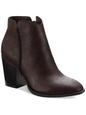 Reformation Graceyy  Womens Faux Leather Embossed Booties
