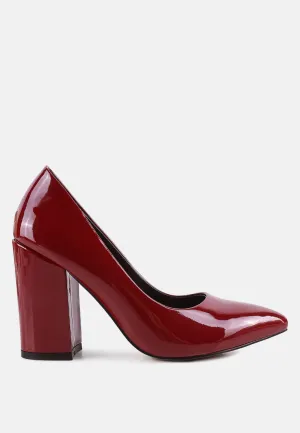 Reformation kamira block heeled formal faux leather pumps