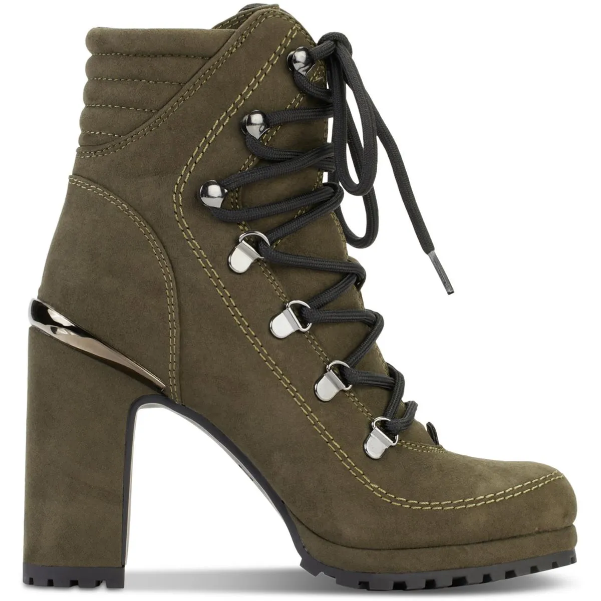Reformation Lenni Womens Faux Leather Lug Sole Booties
