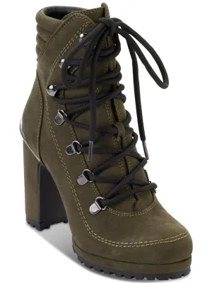 Reformation Lenni Womens Faux Leather Lug Sole Booties