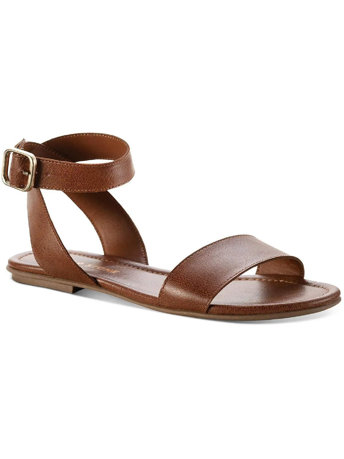 Reformation Miiahp Womens Faux Leather Open Toe Flat Sandals